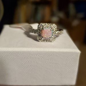 Baby pink fire opal ring size 6